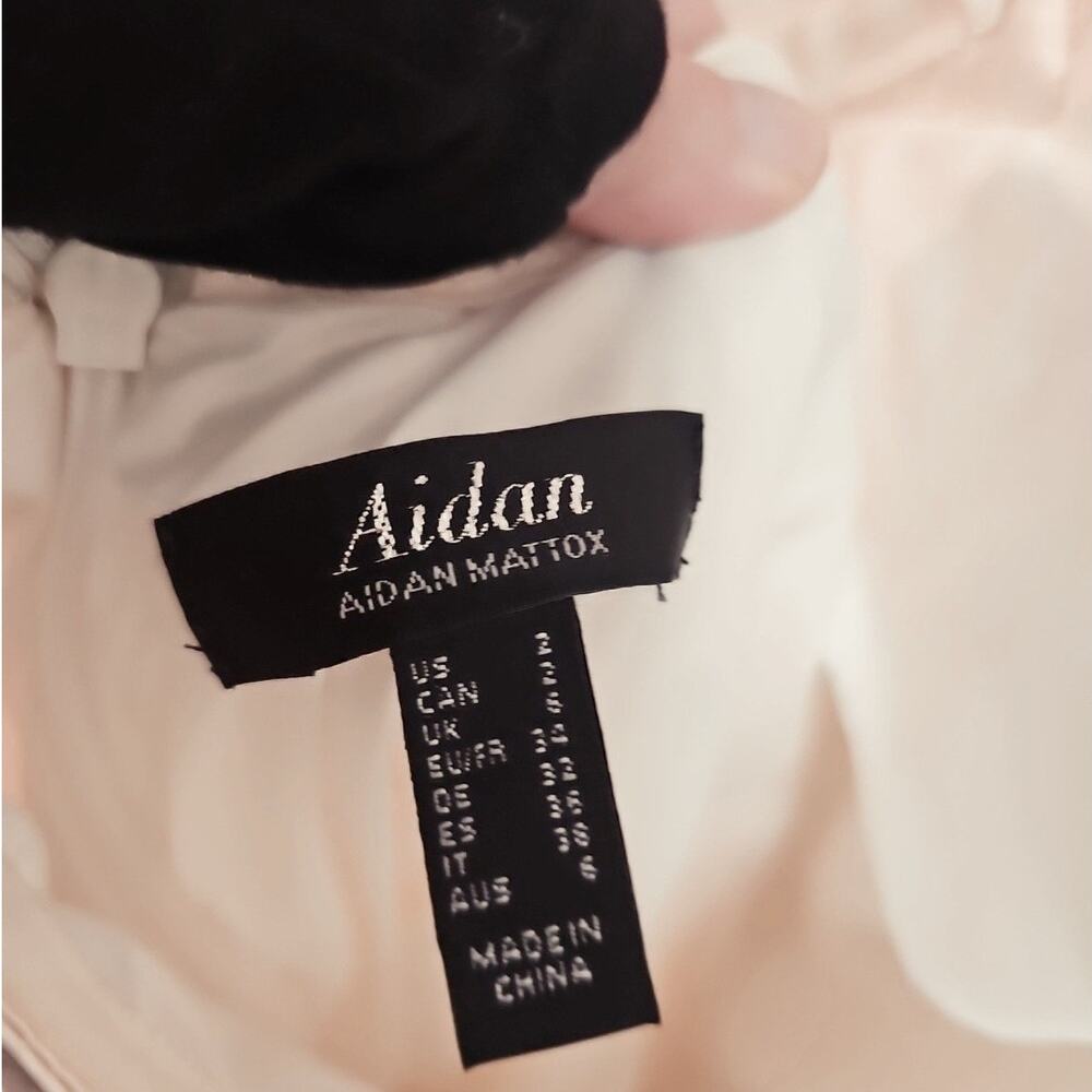 Aidan Mattox White Fitted Maxi Gown Wedding Dress Evening Bridal Women's Size 2 - Picture 8 of 9